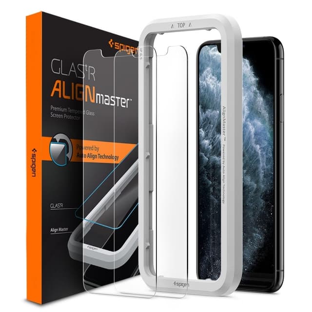 SPIGEN Härdat Glas Skärmskydd Alm.Tr Slim 2-Pack iPhone 11