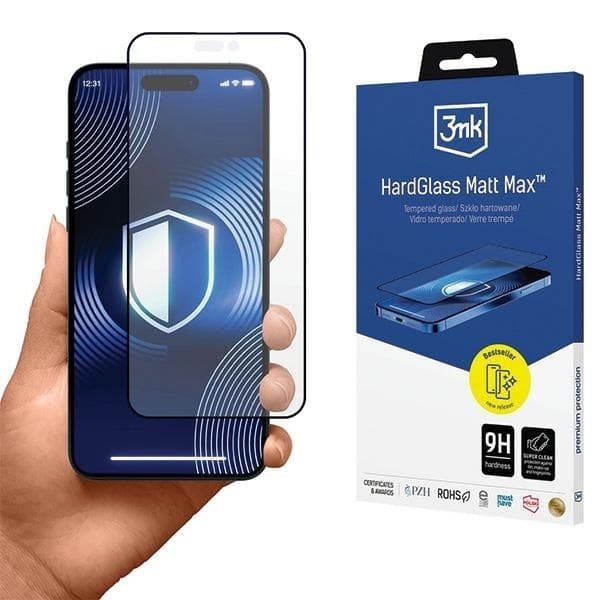 3mk iPhone 16 Pro Max Härdat Glas Skärmskydd Matt Max - Svart
