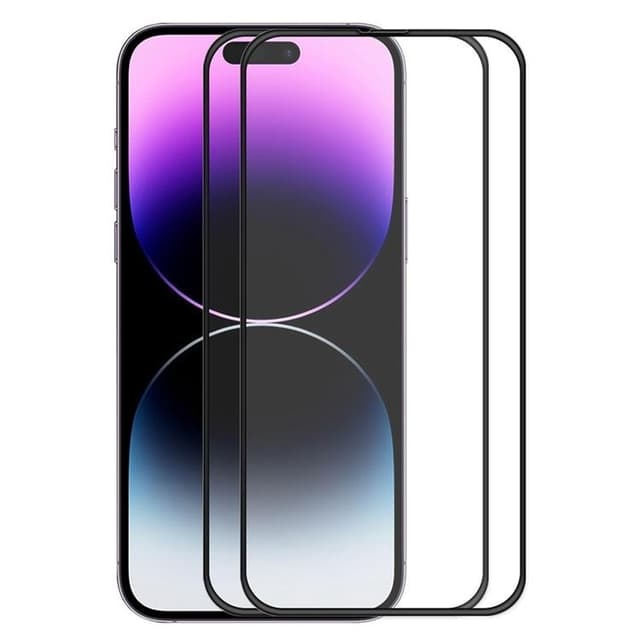 [2-PACK] iPhone 15 Pro Härdat Glas Skärmskydd - Svart