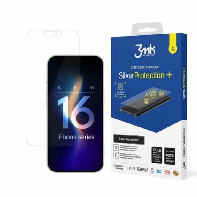 3mk iPhone 16 Pro Plastfilm skärmskydd Silver Protection+