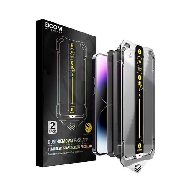 BOOM iPhone 12 Pro Privacy Härdat Glas Skärmskydd - 2 Pack