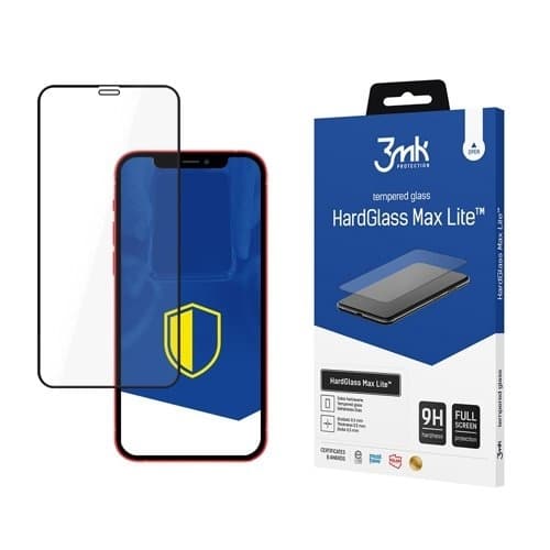 3MK Härdat Glas Skärmskydd Max Lite iPhone 12 Pro Max - Svart