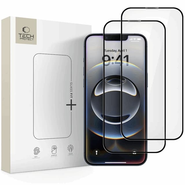 [2-Pack] iPhone 16e/14/13 Pro/13 Härdat Glas Skärmskydd Fit