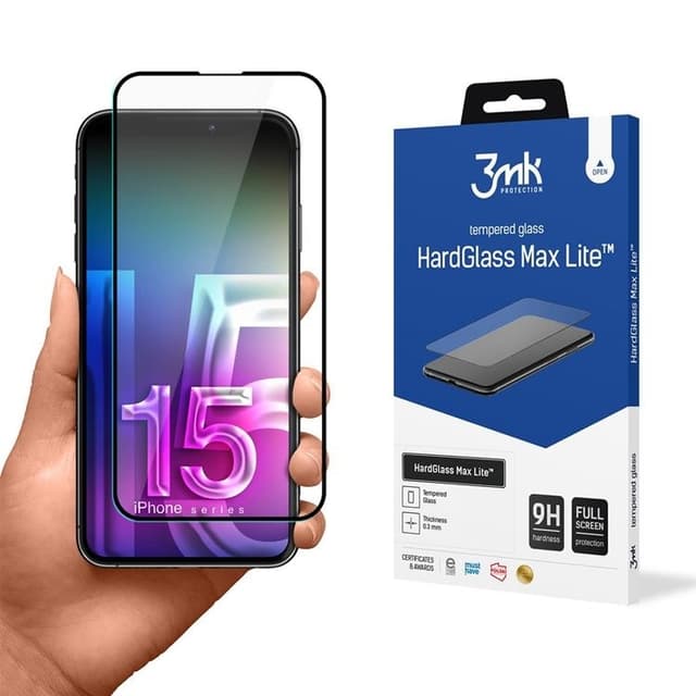 3MK iPhone 15 Pro Härdat Glas Skärmskydd Max Lite