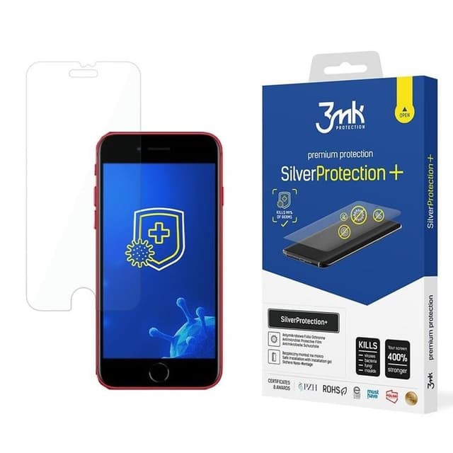 3mk iPhone SE (2020/2022) Plastfilm skärmskydd Silver Protection+