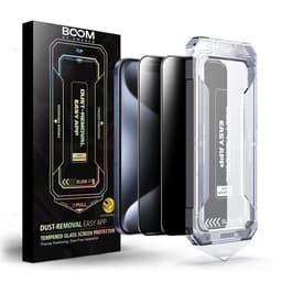 BOOM iPhone 15 Pro Privacy Härdat Glas Skärmskydd 2st
