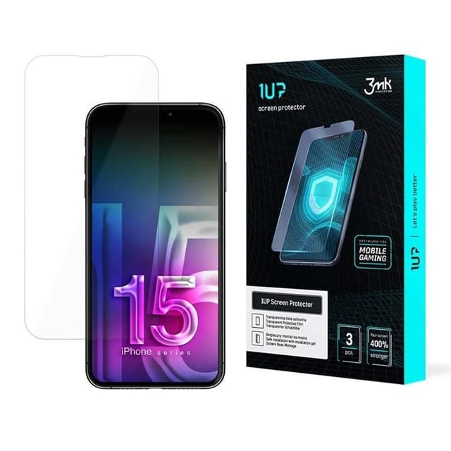 3MK iPhone 15 Plastfilm Skärmskydd Foil 1UP