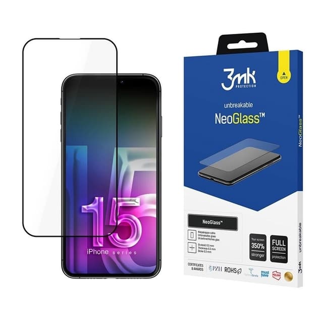 3MK iPhone 15 Pro Max HybridGlas Skärmskydd NeoGlass - Clear