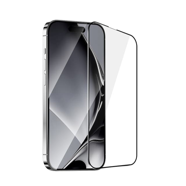iPhone 16 Plus Härdat Glas Skärmskydd Metall Ram