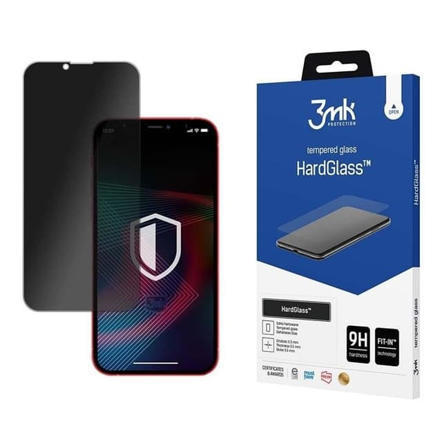 3mk iPhone 14 Plus Privacy Härdat Glas Skärmskydd - Svart