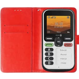 Wallet cover 2-kort Doro Leva X10 - Rød