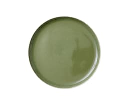 Studio Round Middagstallerken Matte white/Shiny moss