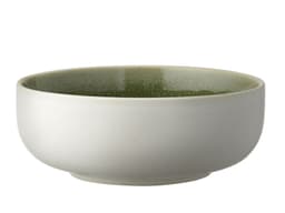 Studio Round Skål Matte white/Shiny moss