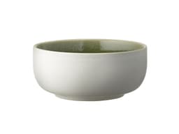 Studio Round Skål Matte white/Shiny moss