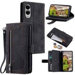 Til Samsung Galaxy S25 Edge Deksel med Glidelås og 9 Kortspor