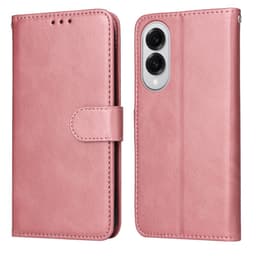 SKALO Samsung S25 Edge PU-læder Flip Cover - Pink