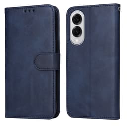 SKALO Samsung S25 Edge PU-läder Plånboksfodral - Blå