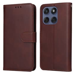 SKALO Motorola Edge 60 PU-nahka Lompakkokotelo - Ruskea