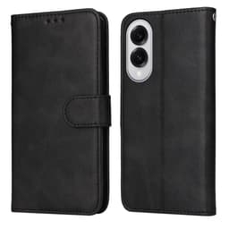 SKALO Samsung S25 Edge PU-nahka Lompakkokotelo - Musta
