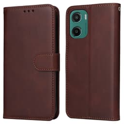SKALO Motorola Moto G05 PU-nahka Lompakkokotelo - Ruskea