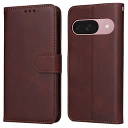 SKALO Google Pixel 9a PU-læder Flip Cover - Brun