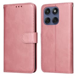 SKALO Motorola Edge 60 PU-nahka Lompakkokotelo - Pinkki