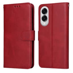 SKALO Samsung S25 Edge PU-nahka Lompakkokotelo - Punainen