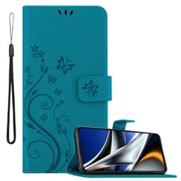 Xiaomi Poco X4 Pro Pungetui Cover Blomster (Blå)