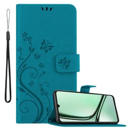 Realme Note 60 Pungetui Cover Blomster (Blå)