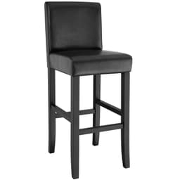 tectake Barstol med ryglæn 41 x 40 x 107 cm Sort