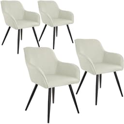 tectake 4-set stolar Marilyn 62 x 58 x 82 cm Grädde/Svart