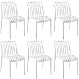 tectake Trädgårdsstolar Alcudia, väderbeständiga och stapelbara 6-pack set