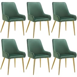 tectake Spisebordsstol Avane, velour, bæreevne 120 kg 6 stk. sæt