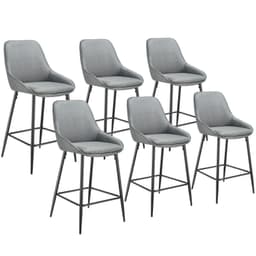 tectake Barstol Siera med ryggstöd 6-pack