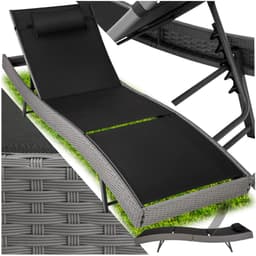 tectake Solsäng Moana i konstrotting 211 x 69 x 94 cm Grå