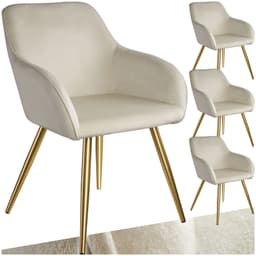 Stol Marilyn velour, guld