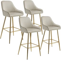 Barstol Avane med ryglæn, polstret, velour look