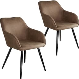 tectake 2-set stolar Marilyn tyg  62 x 58 x 82 cm Brun/Svart