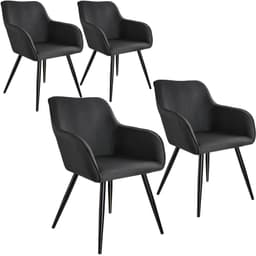 tectake 4-set stolar Marilyn 62 x 58 x 82 cm Svart