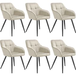 tectake Stol Marilyn, sammet, vadderad 6-pack