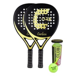 Core Padel Sæt Carbon, 2 Padelbat + bolde