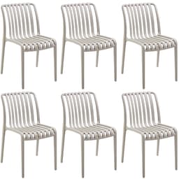 tectake Havestole Alcudia, vejrbestandige, stabelbare 6 stk. sæt