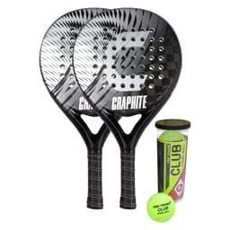 Core Padel Sæt Graphite, 2 Padelbat + bolde