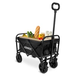 VONROC Trækvogn - Vogn – Foldbar - Kompakt – 60 kg Kapacitet – 50 l | Sort