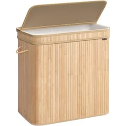 Pyykkikori kannella ja kantokahvalla 150L - Bambu