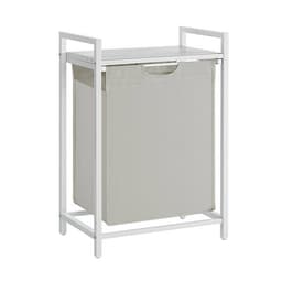 Klesvaskkurv med uttrekkbar kurv - Hvit/Beige
