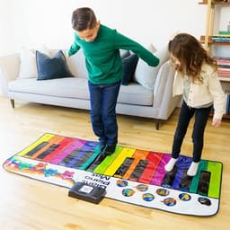 XXL-tanssimatto piano - 180 cm interaktiivinen leikkimatto, jossa on 8 soittimen ääniä ja tallennustoiminto
