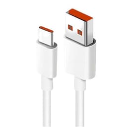 Xiaomi USB- ja USB-C-kaapeli - 1 metri 6A pikalatauksella - Valkoinen
