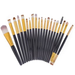 Professionelle blide make-up børster 20-Pack, svart, Guld