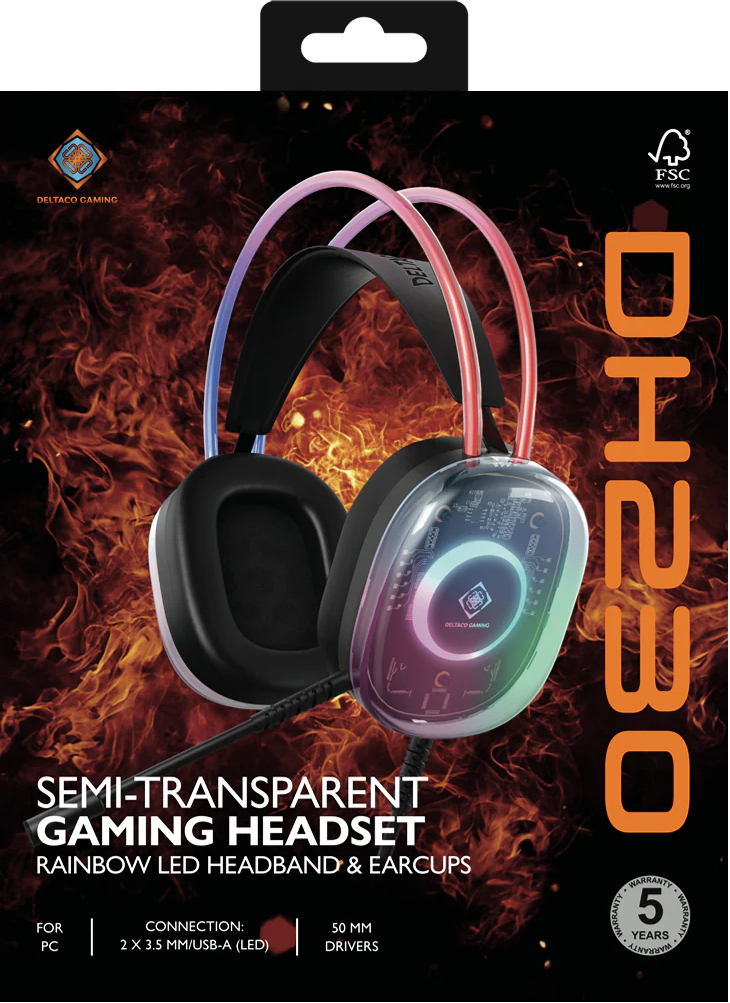 Deltaco DH230 RGB gaming-headsett